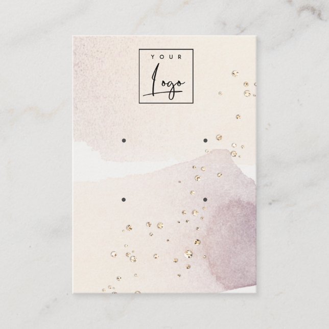 Cartão De Visita Abstrato Dourado Logotipo Roxo 2 Mostrando estoque (Frente)