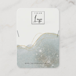 Cartão De Visita Abstrato Dusky Cinza Glitter Shiny Necklace