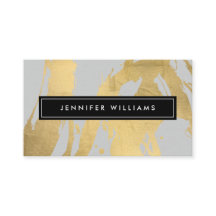 Abstrato Faux Dourados Brushstrokes na Cinza III