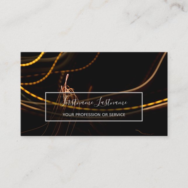 Cartão De Visita Abstrato fogos de artifício chuvas longa exposição (Frente)