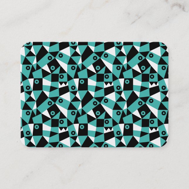 Cartão De Visita Abstrato Geométrico 030919 - Sea Green (Frente)