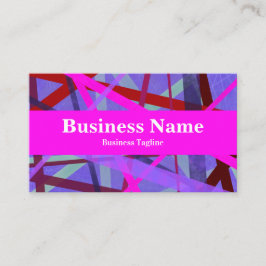 Cartão De Visita Abstrato Geométrico Moderno de Formas Rosa e Púrpu