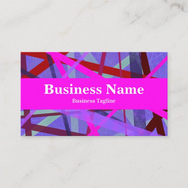 Cartão De Visita Abstrato Geométrico Moderno de Formas Rosa e Púrpu (Frente)