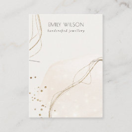 Cartão De Visita Abstrato Glitter Banda de colar Dourado de marfim