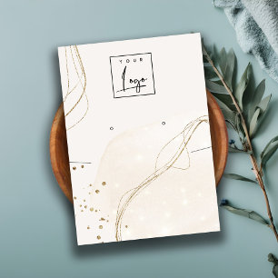 Cartão De Visita Abstrato Ivory Dourado Necklace Earração do logo