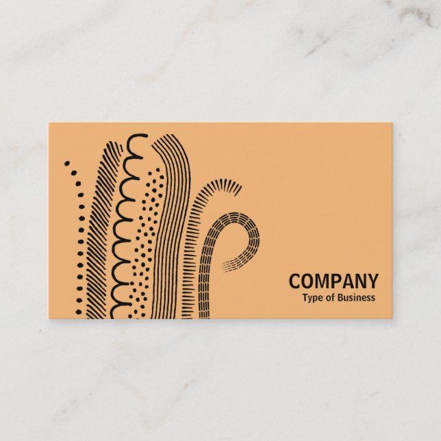 Cartão De Visita Abstrato Linhas 01 - Preto em Laranja Claro (Frente)