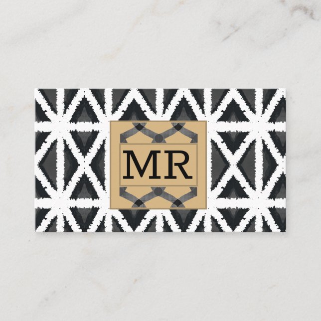 Cartão De Visita Abstrato moderno monograma (Frente)