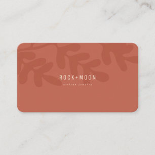 Cartão De Visita Abstrato Moderno Terracotta Brown Folhas Botânica