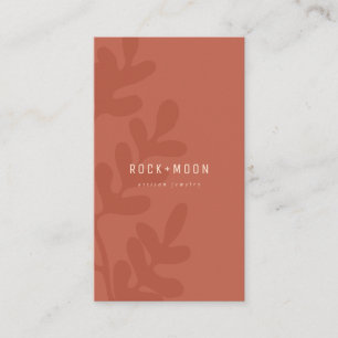 Cartão De Visita Abstrato Moderno Terracotta Brown Folhas Botânica