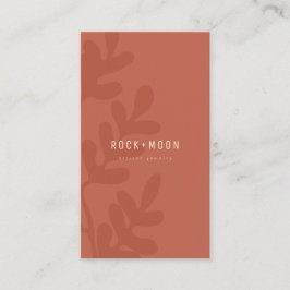 Cartão De Visita Abstrato Moderno Terracotta Brown Folhas Botânicas