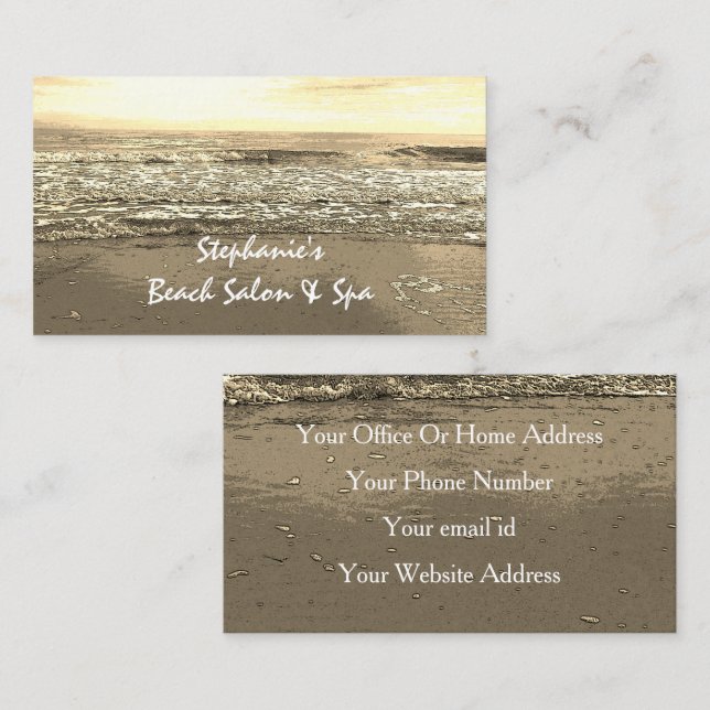 Cartão De Visita Abstrato Ouro de  de Golde Sepia no Oceano de Prai (Frente/Verso)