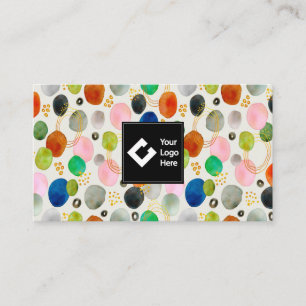 Cartão De Visita Abstrato Pebble Dourado Glitter Art