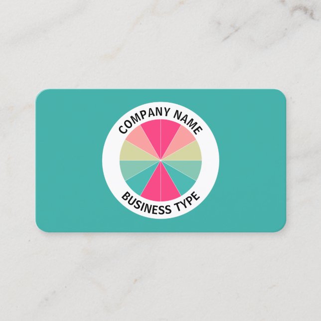 Cartão De Visita Abstrato Pie 01 - Verde #38AFA7 (Frente)