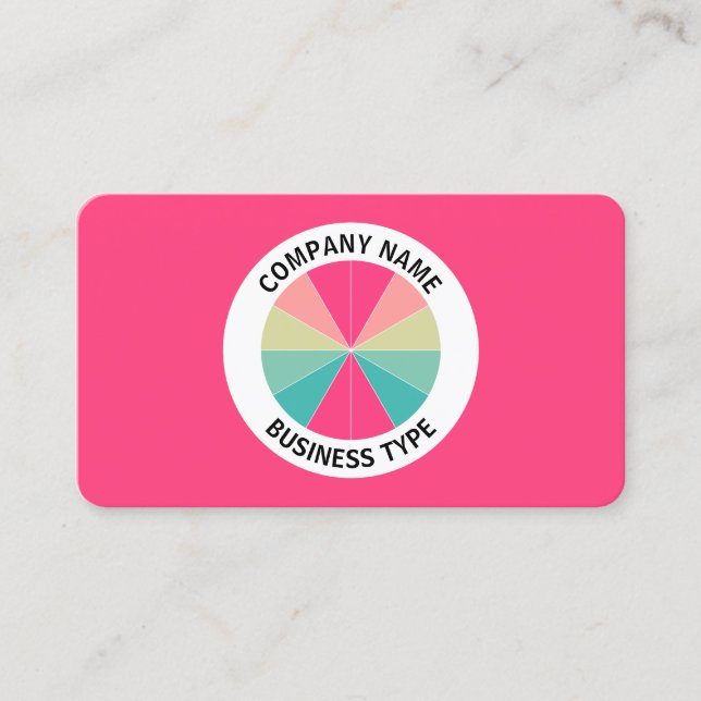 Cartão De Visita Abstrato Pie 01 - Vermelho #FF407F (Frente)