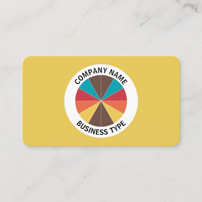 Cartão De Visita Abstrato Pie 05 - Amarelo #E9C851 (Frente)