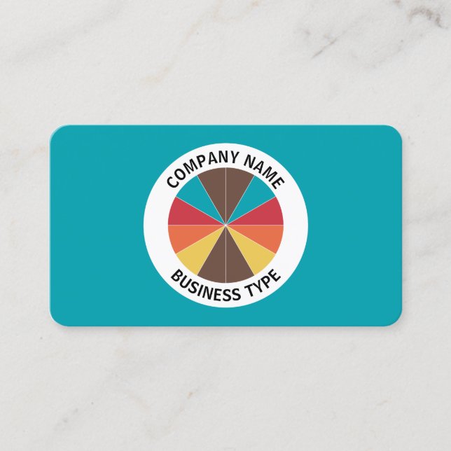 Cartão De Visita Abstrato Pie 05 - Azul #009FAE (Frente)