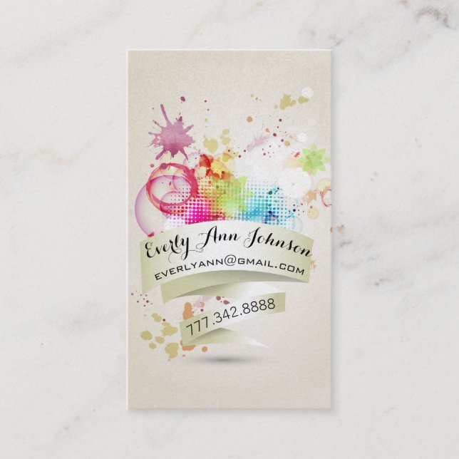 Cartão De Visita Abstrato Pintor e Design Geométrico (Frente)