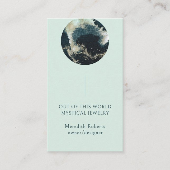 Cartão De Visita Abstrato Planet Mystical Cosmic Empreendedor (Frente)