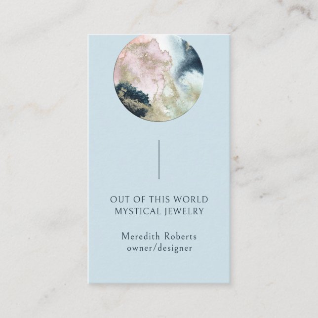 Cartão De Visita Abstrato Planet Mystical Cosmic Empreendedor (Frente)