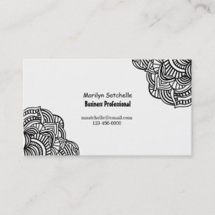 Cartão De Visita Abstrato preto e branco