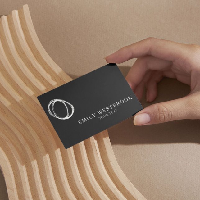 Cartão De Visita Abstrato profissional mínimo preto e branco (Criador carregado)