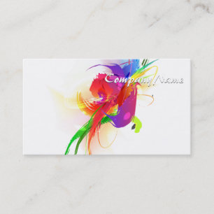 Cartão De Visita Abstrato Rainbow Lorikeet Paint Splatters