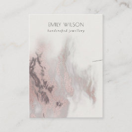 Cartão De Visita Abstrato Rosa Dourado de Banda de colar de agate 