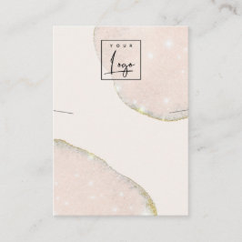 Cartão De Visita Abstrato Rosa Dourado Logotipo da Banda do Colar