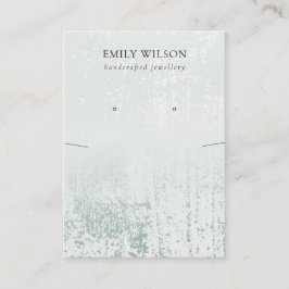 Cartão De Visita Abstrato Silver Rain Aqua Necklace Earração