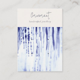 Cartão De Visita Abstrato Tinta Azul Linhas 2 Retentando Retentor E