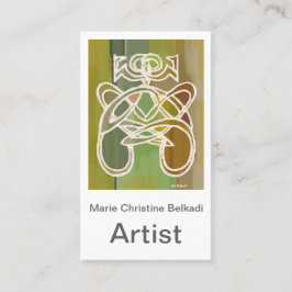 Cartão De Visita Abstrato Verde para Empresas Artísticas Modernas