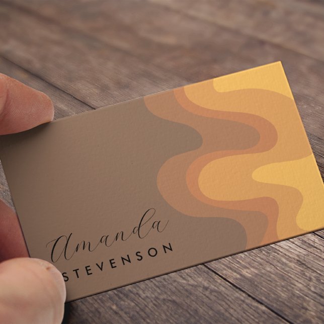 Cartão De Visita Abstrato VI do líquido do entalhe retrô (Criador carregado)