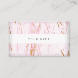 Cartão De Visita Abstrato Vip branco Dourado rosa