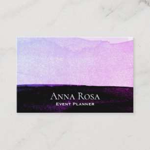 Cartão De Visita *~* Abstrato Watercolor Lavanda Preta Púrpura, ros
