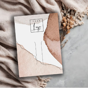 Cartão De Visita Abstrato Watercolor Logo Hair Pin Clipe Display (V