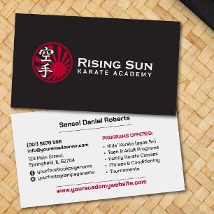 Cartão De Visita Academia Karate - Ascensão Sun Kanji