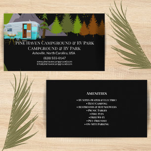 Cartão De Visita Acampamento e Parque de RV Design Exterior Rústico