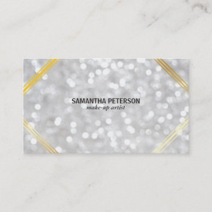 Cartão De Visita Acentos Dourados do Livro Branco