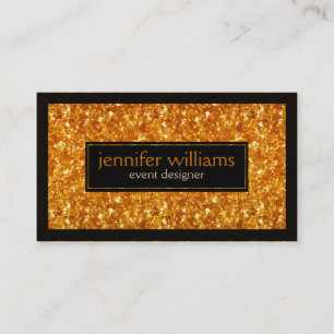 Cartão De Visita Acentos Pretos de Brilho-Chocolate