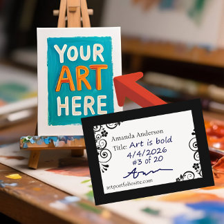 Cartão De Visita ACEO Template Elegant Professional Artist ATC Info