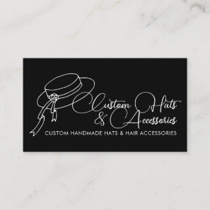 Cartão De Visita Acessórios de Cabelo para Noiva Chapéu Preto