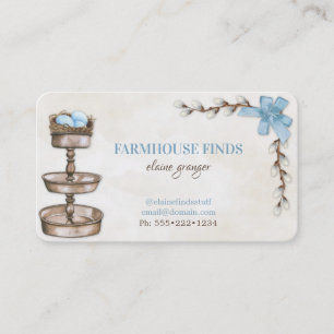 Cartão De Visita Achados Tesouros Rústicos Vintage Fazenda