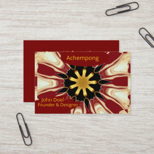 Cartão De Visita Achempong Crimson & Gold Starburst Luxo Empresaria