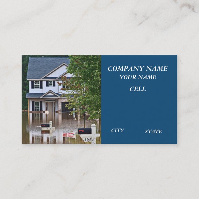 Cartão De Visita acidentes com inundações danos causados por inunda (Frente)