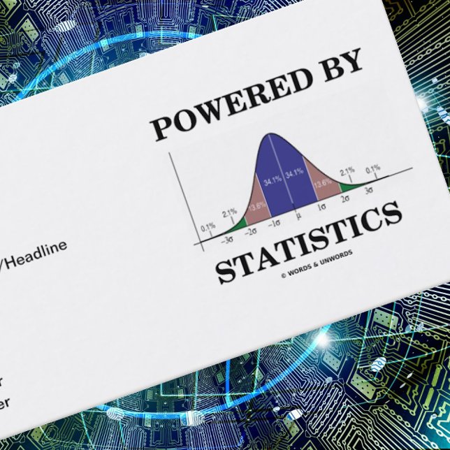 Cartão De Visita Acionado Por Estatísticas (Atitude Da Curva De Bel (Stats attitude business card for anyone who is "Powered By Statistics")