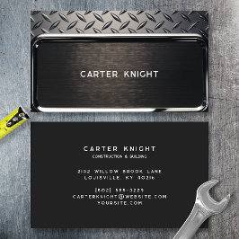 Cartão De Visita Aço com Placa de Diamante Preta