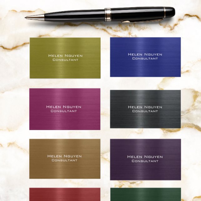 Cartão De Visita Aço Inoxidado Metálico Metálico Amarelo Inoxidável (Criador carregado)