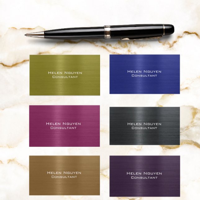 Cartão De Visita Aço Inoxidado Metálico Metálico Azul Inoxidável (Criador carregado)