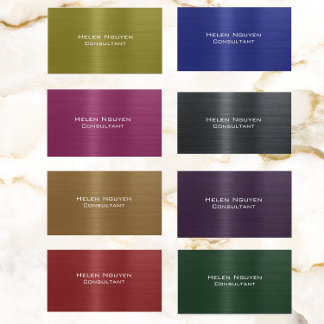 Cartão De Visita Aço sem manchas verde metálico metálico sem mancha