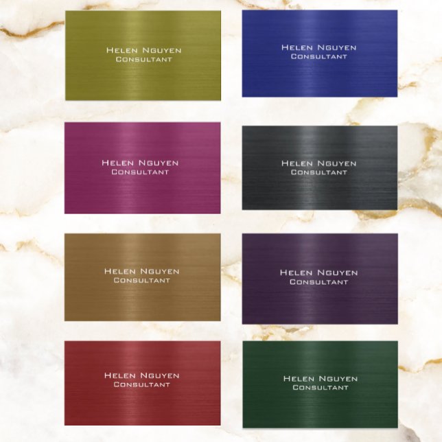 Cartão De Visita Aço sem manchas verde metálico metálico sem mancha (Criador carregado)